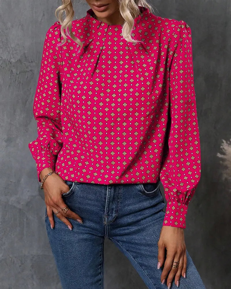 Vintage Charm Geometric Blouse Jasmine's Boutique Australia