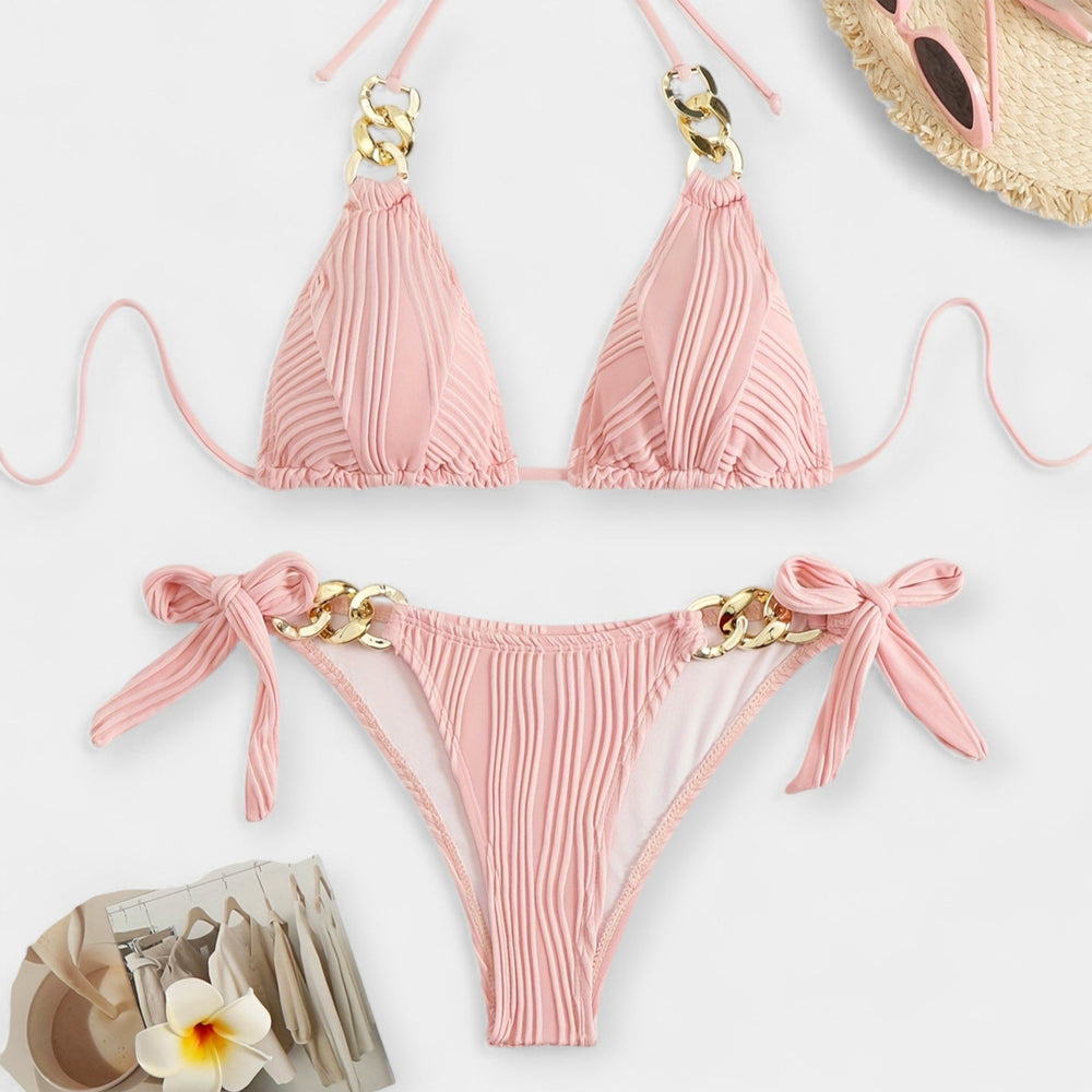 Striped Bikini Set with Ruffles Jasmine's Boutique Australia