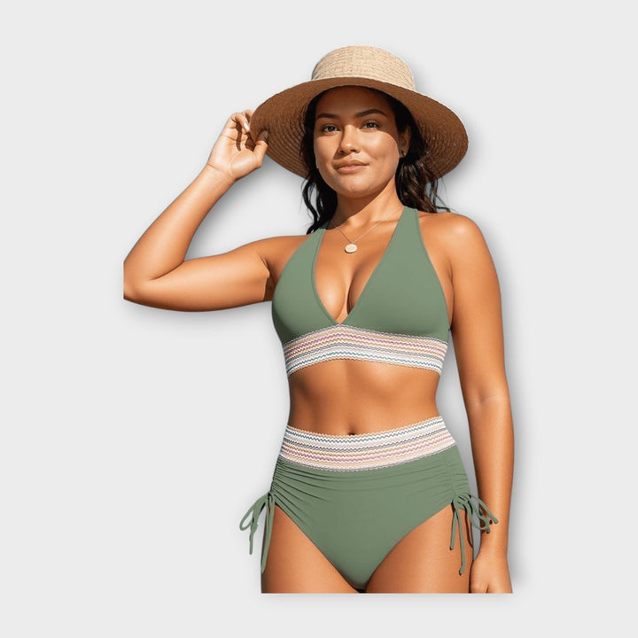 Bikini with Knitted Detail and High-Waisted Bottom Jasmine's Boutique Australia