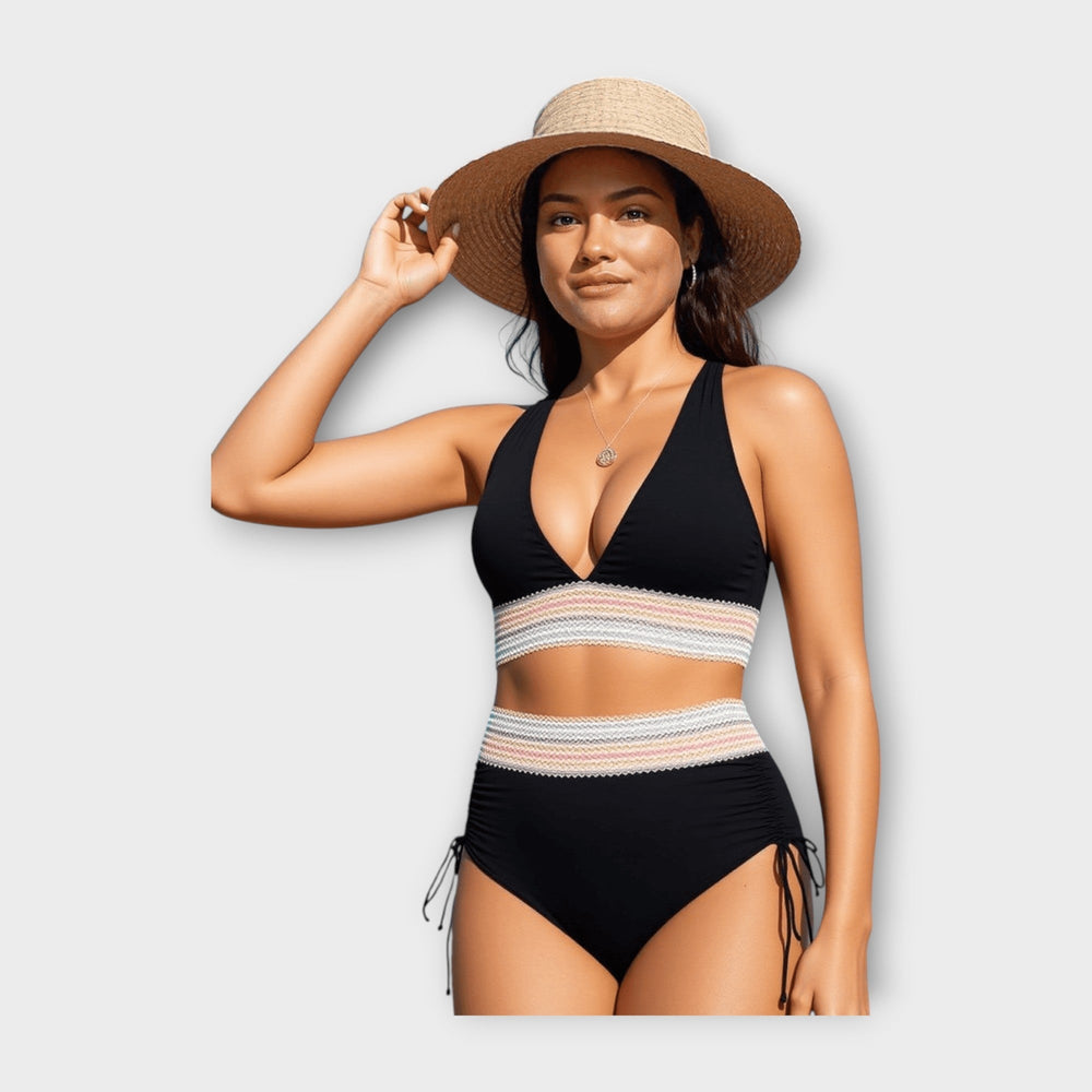 Bikini with Knitted Detail and High-Waisted Bottom Jasmine's Boutique Australia