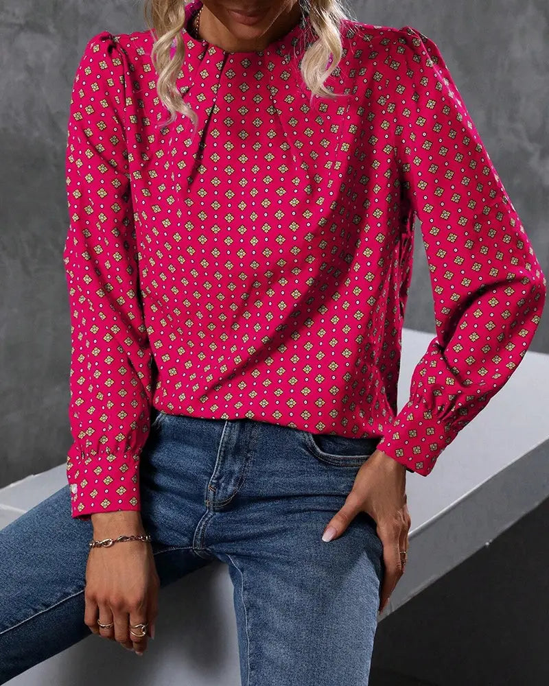 Vintage Charm Geometric Blouse Jasmine's Boutique Australia