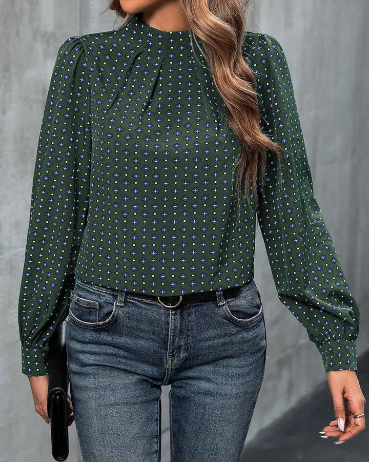 Vintage Charm Geometric Blouse Jasmine's Boutique Australia