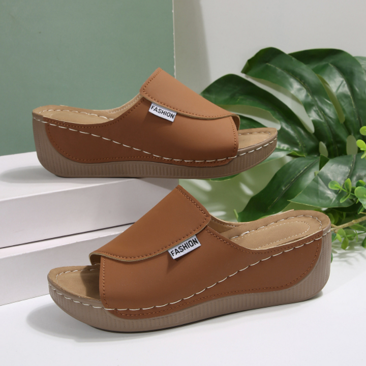 Black Slip-On Wedge Sandals Jasmine's Boutique Australia