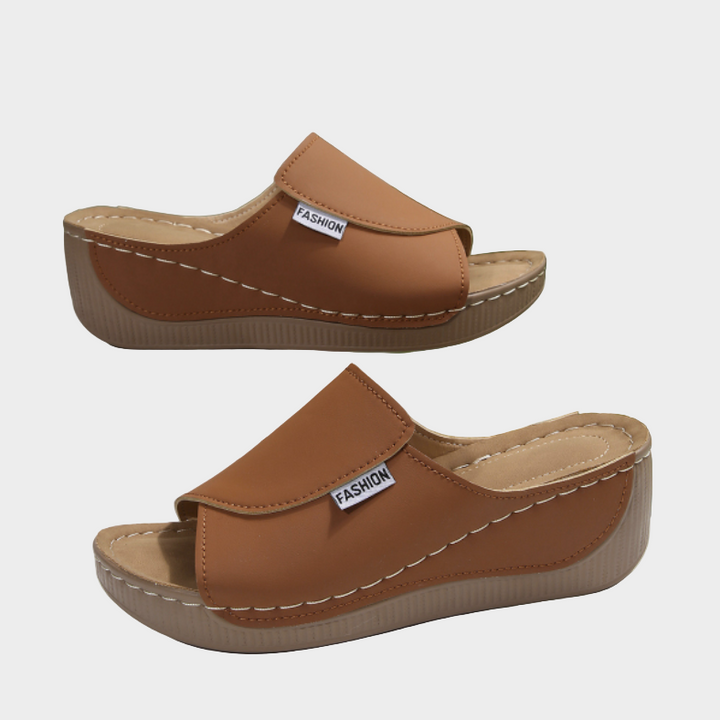 Black Slip-On Wedge Sandals Jasmine's Boutique Australia