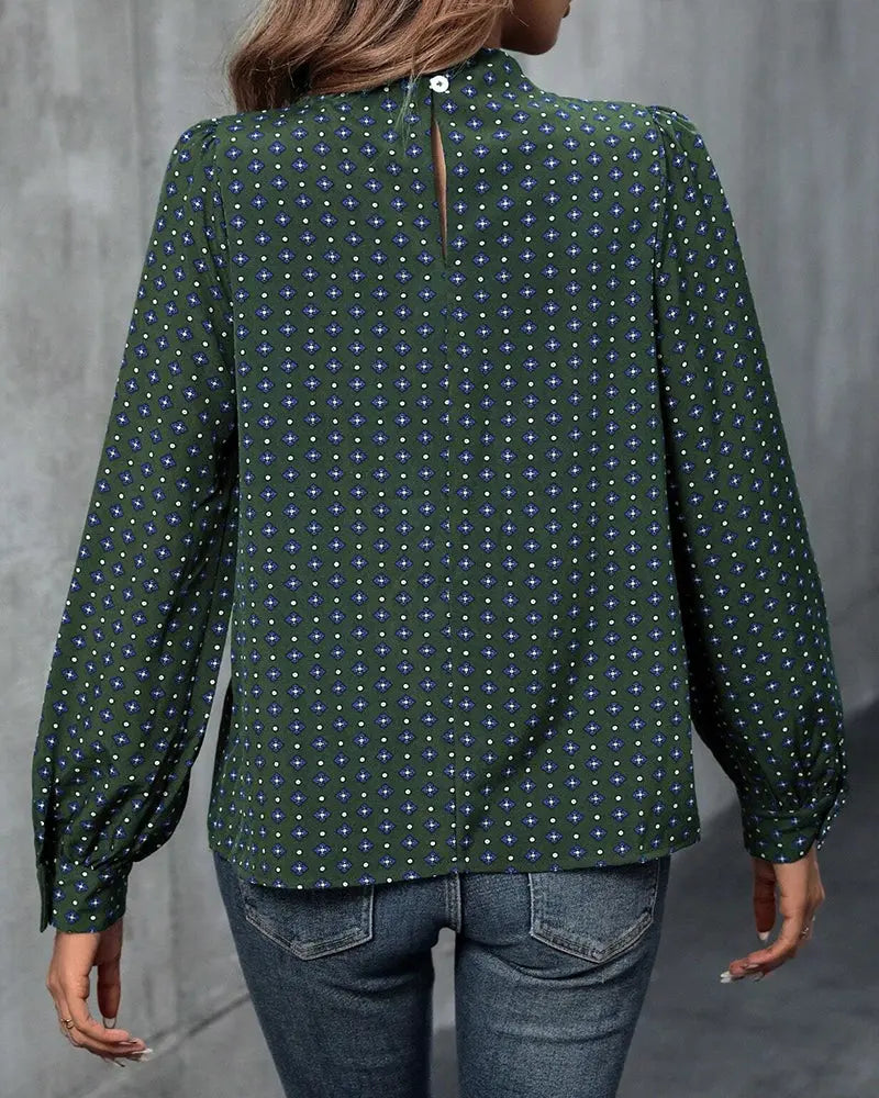 Vintage Charm Geometric Blouse Jasmine's Boutique Australia
