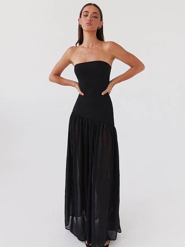 Solid Color Strapless High Low Dress Jasmine's Boutique Australia