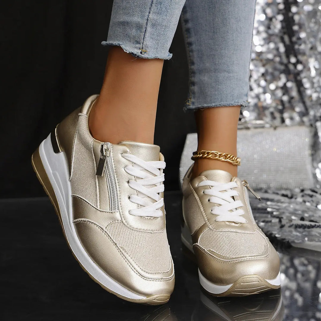 GlamRise Metallic Wedge Sneakers Jasmine's Boutique Australia