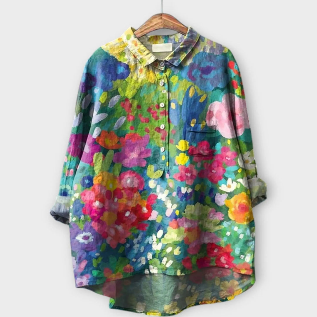 Retro Bloom Print Shirt Jasmine's Boutique Australia