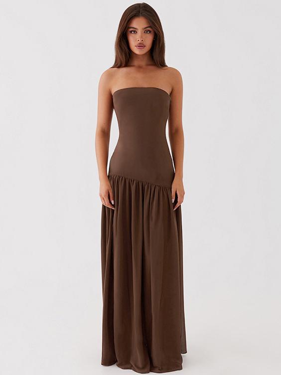 Solid Color Strapless High Low Dress Jasmine's Boutique Australia