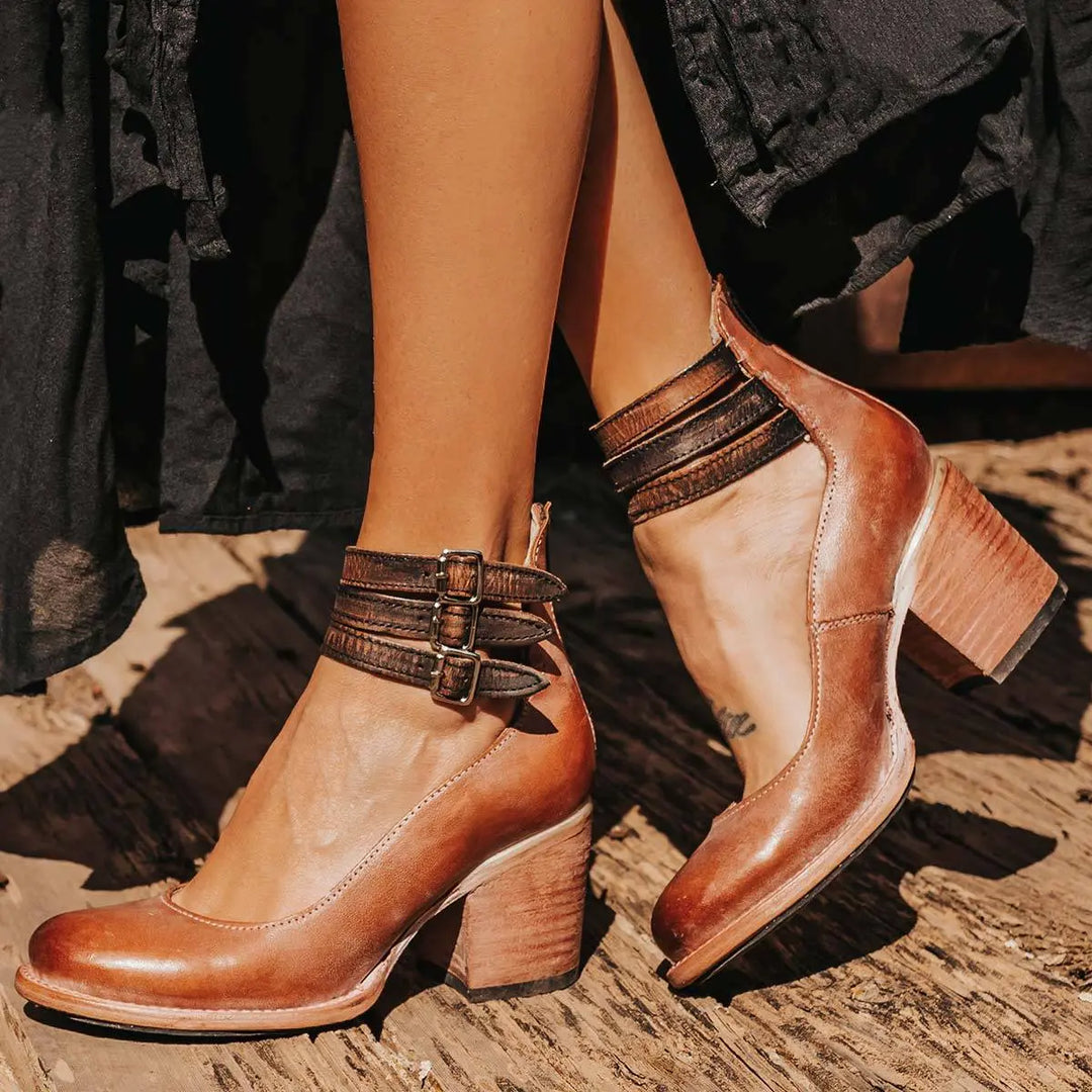 Verona Vintage Double-Strap Heels Jasmine's Boutique Australia