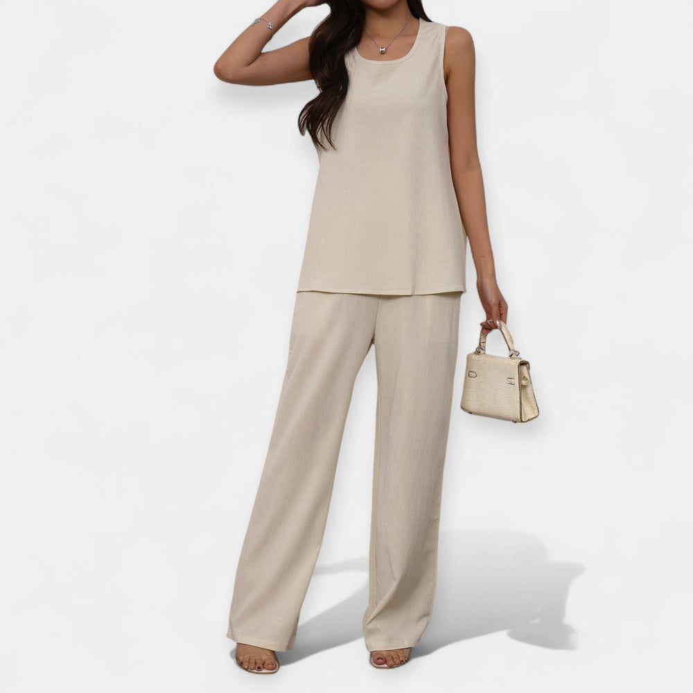 Comfortable Set with Sleeveless Top and Wide Pants Jasmine's Boutique Australia