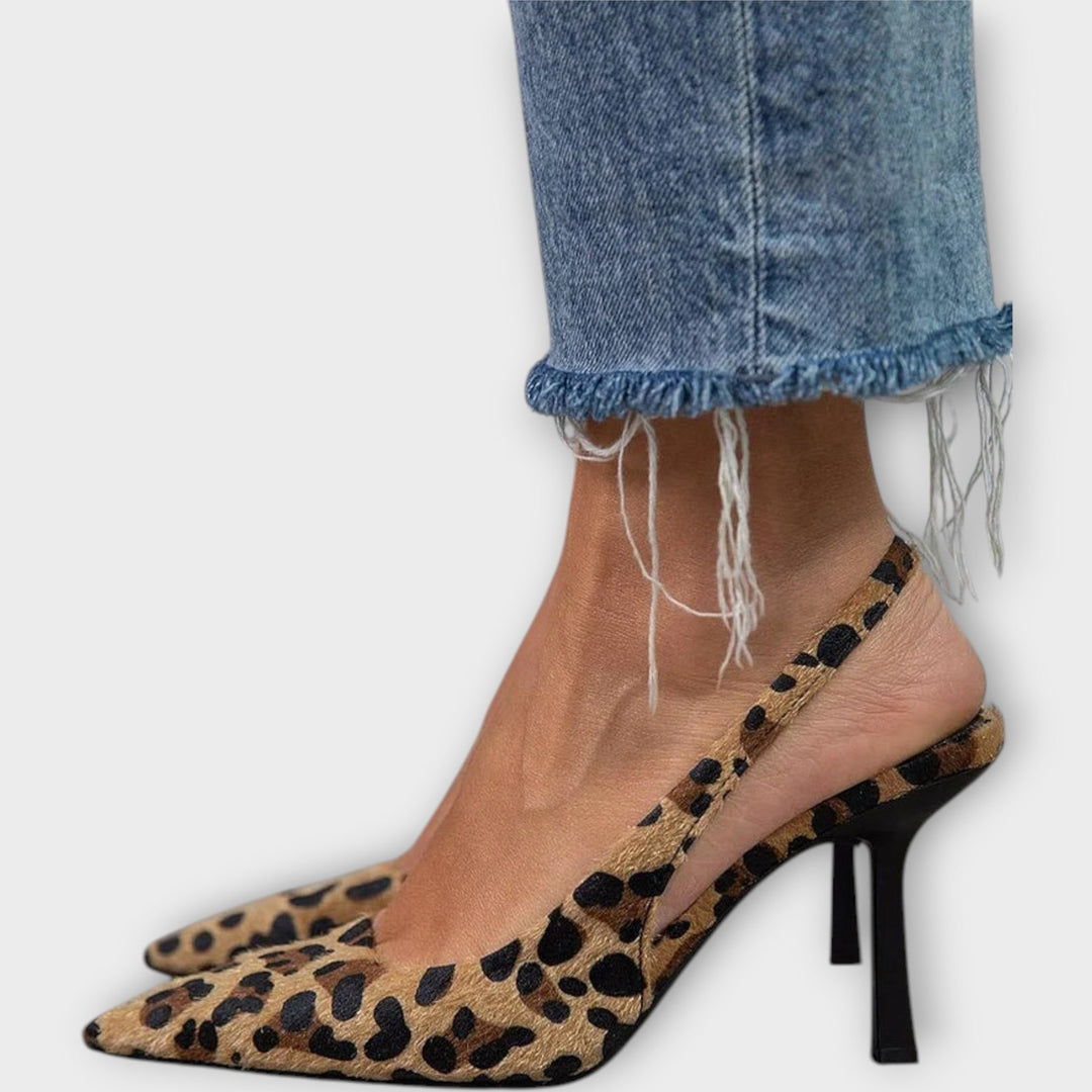 Leopard Print Heels with Back Strap Jasmine's Boutique Australia