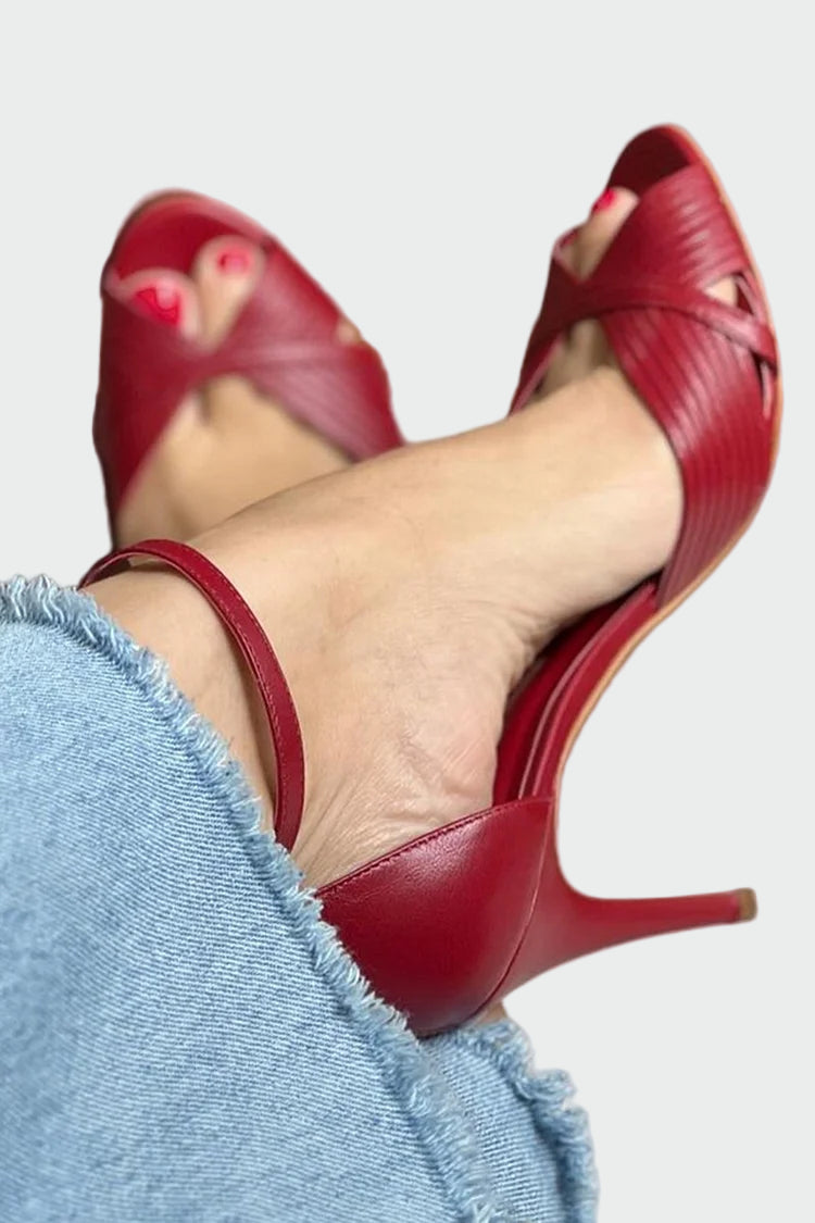 elegant red strappy heels Jasmine's Boutique Australia