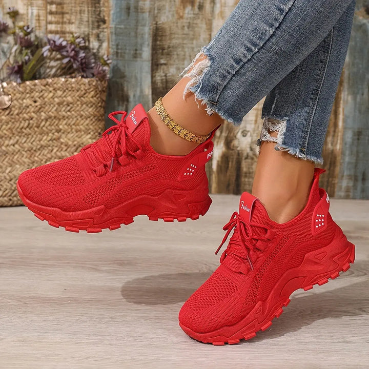 Beige Breathable Knit Sneakers Jasmine's Boutique Australia