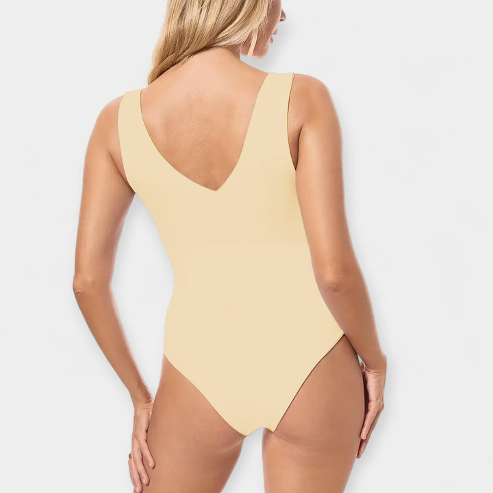 Sleeveless Bodysuit with V Neck Cut Jasmine's Boutique Australia
