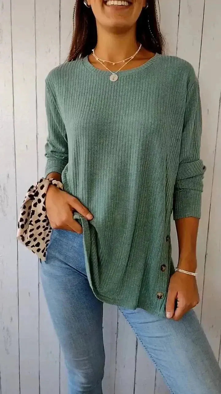 Soft Blush Ribbed Long Sleeve Top Jasmine's Boutique Australia
