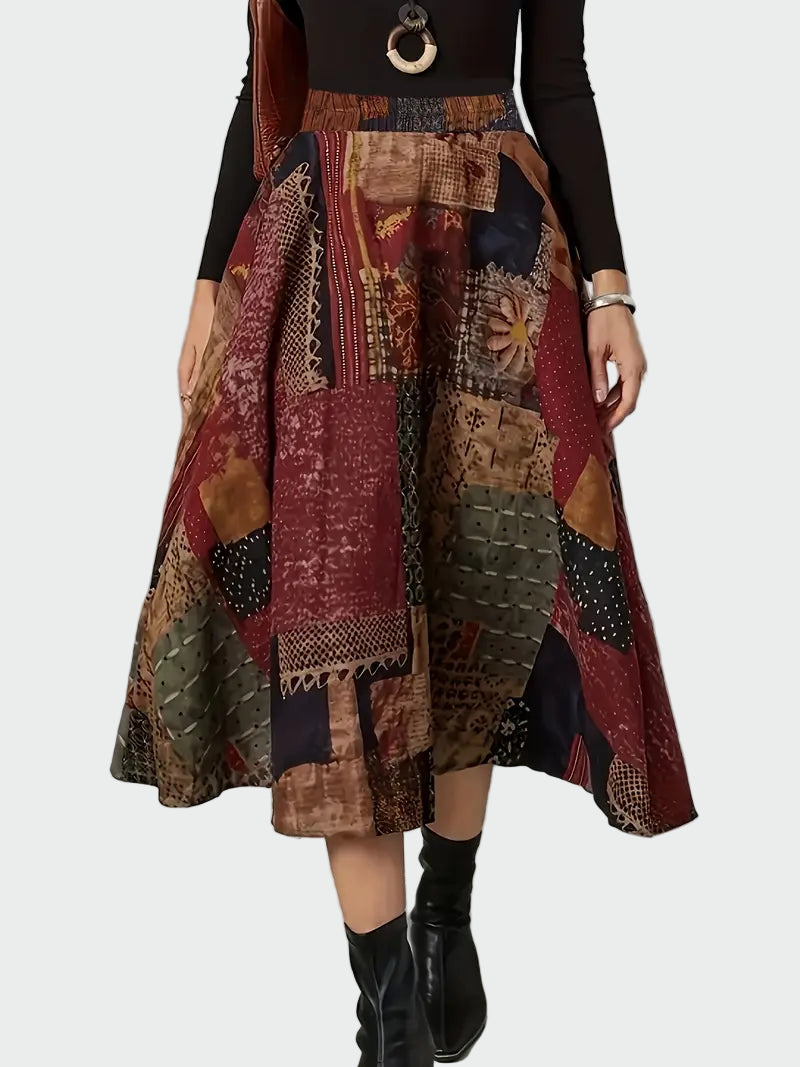 Vintage Patchwork Midi Skirt Jasmine's Boutique Australia