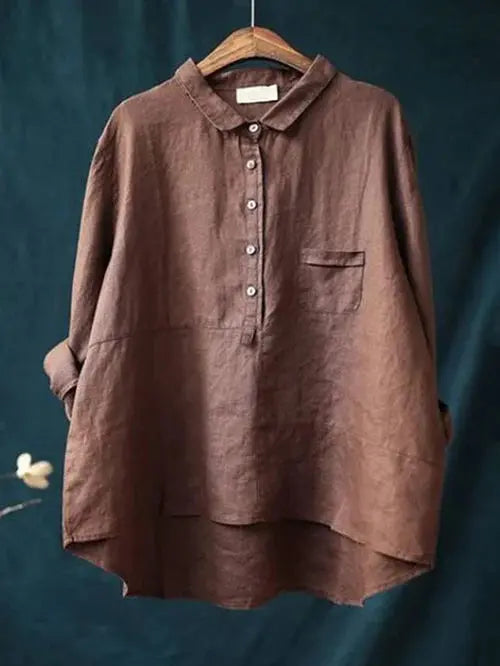 Relaxed Fit Linen Button-Up Shirt Jasmine's Boutique Australia
