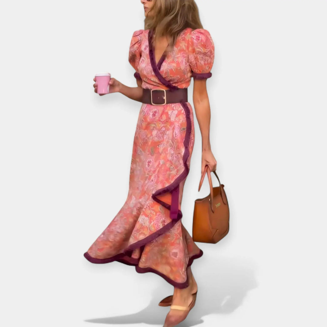 Romantic Dress with Belt and Puffed Details Jasmine's Boutique Australia