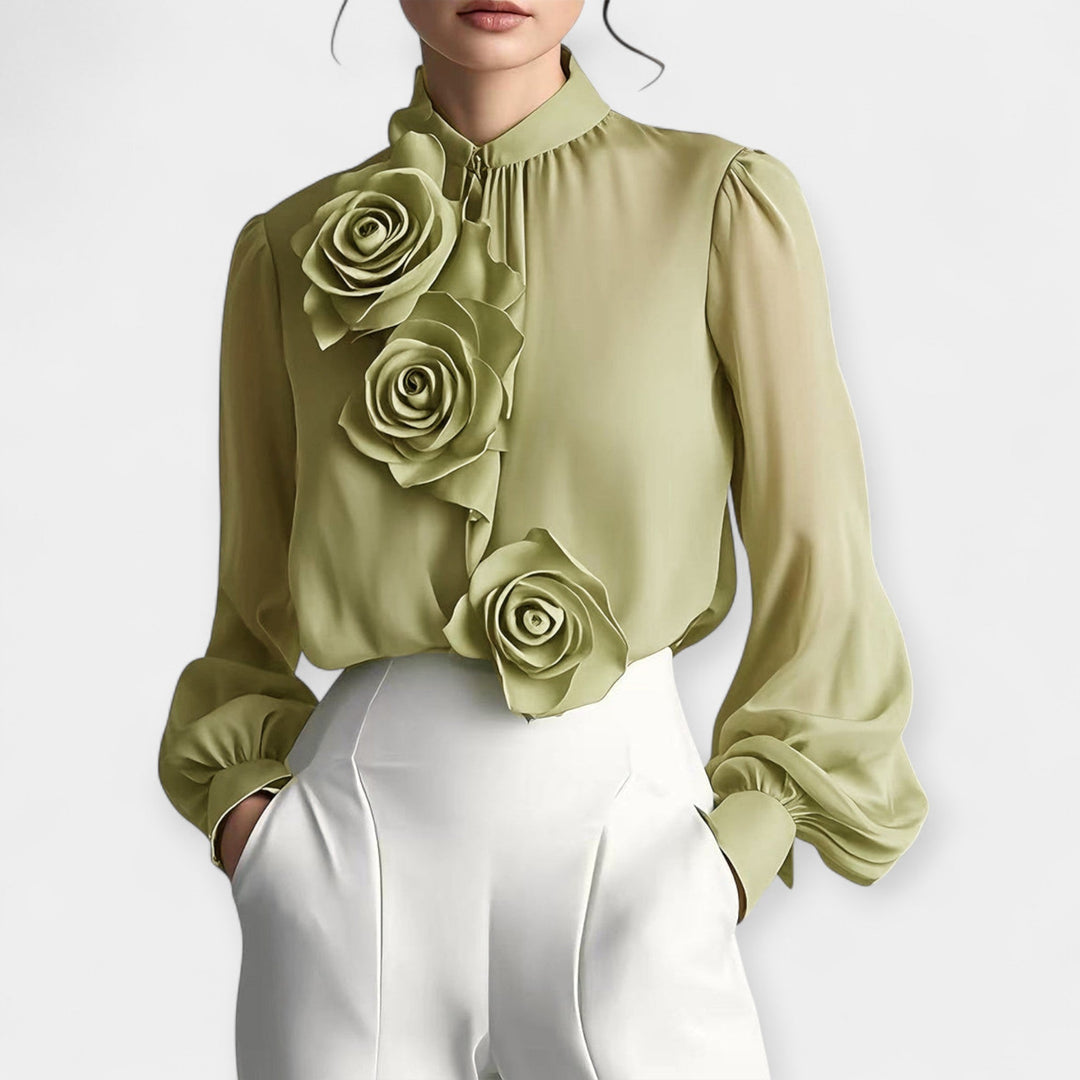 Blouse with 3D Roses Jasmine's Boutique Australia