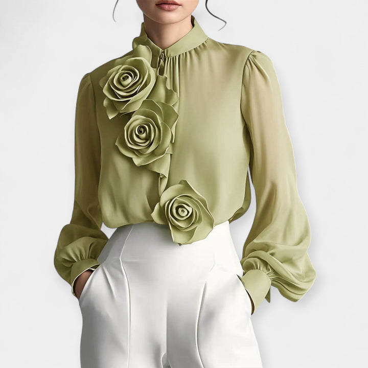 Blouse with 3D Roses Jasmine's Boutique Australia