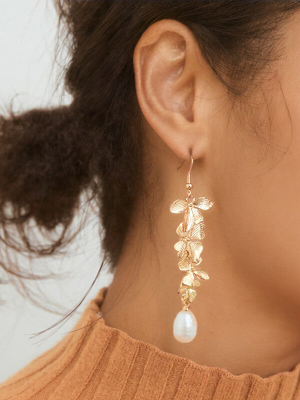Vintage botanical carved pearl earrings Jasmine's Boutique Australia