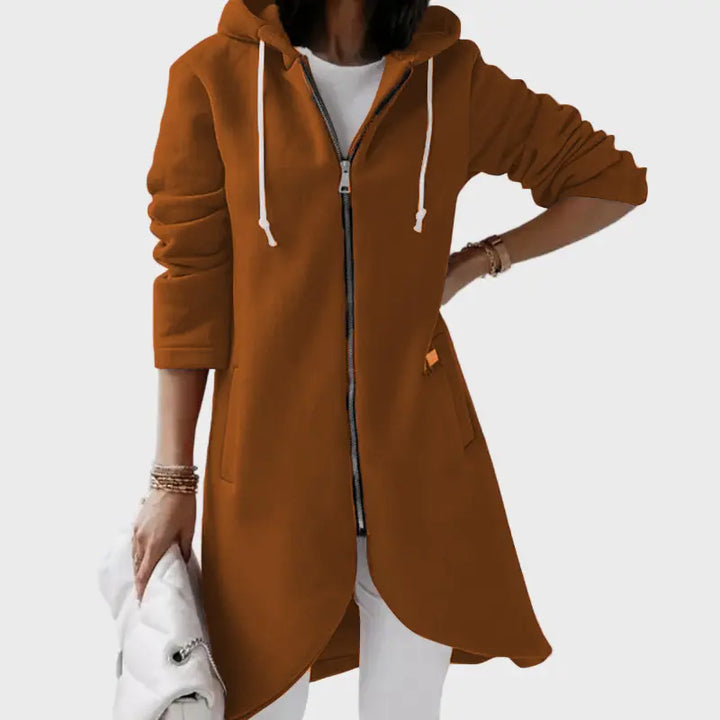 Longline Zip-Up Hoodie Jacket Jasmine's Boutique Australia