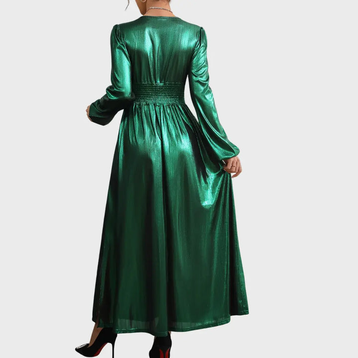 Metallic Long Sleeve Evening Dress Jasmine's Boutique Australia