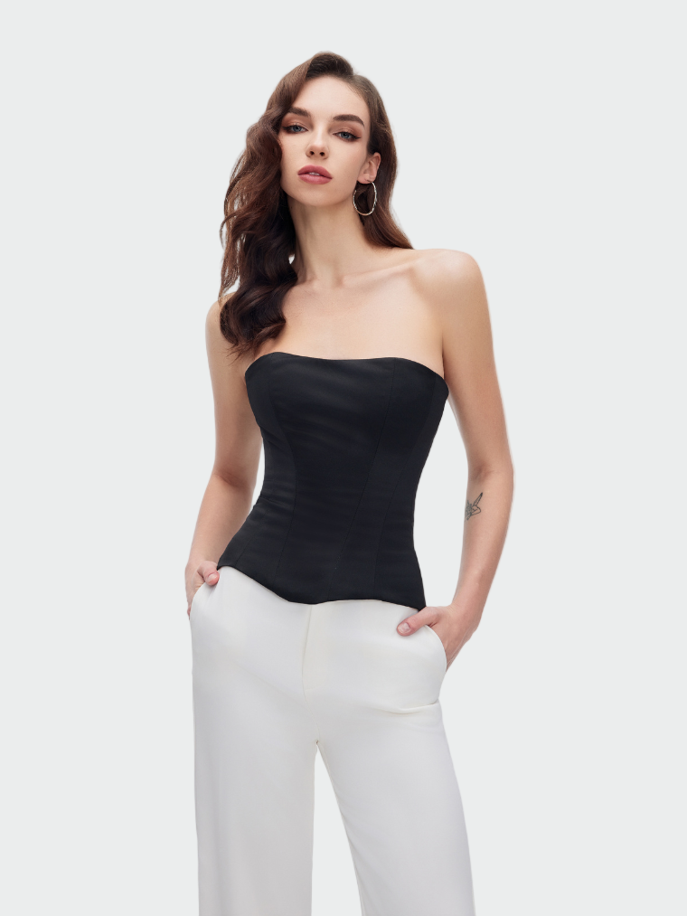 Sleek Noir Strapless Corset Jasmine's Boutique Australia