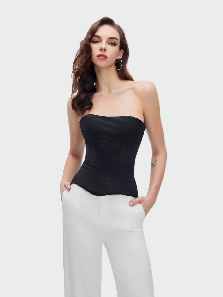 Sleek Noir Strapless Corset Jasmine's Boutique Australia