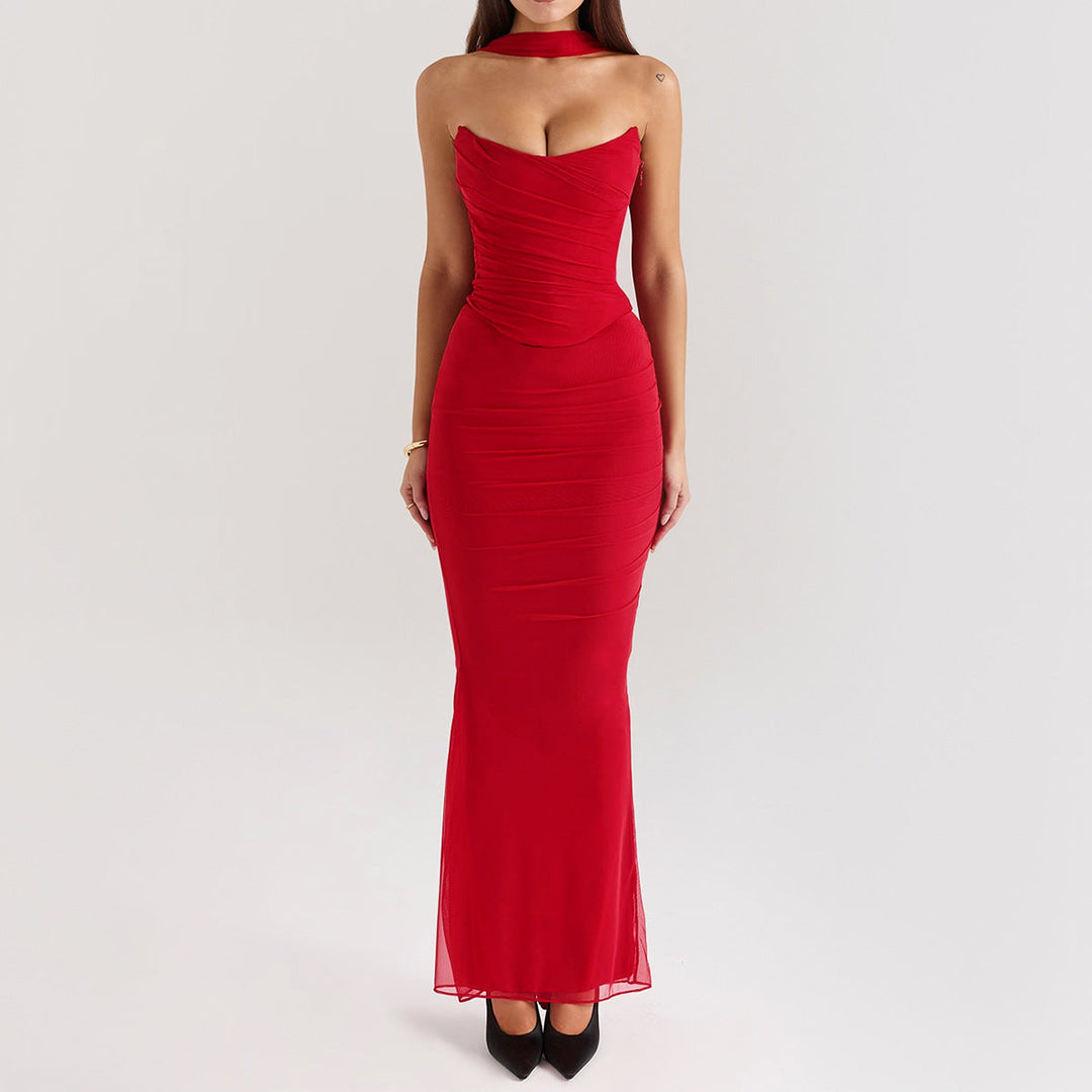 Red Strapless Bustier and Skirt Set Jasmine's Boutique Australia