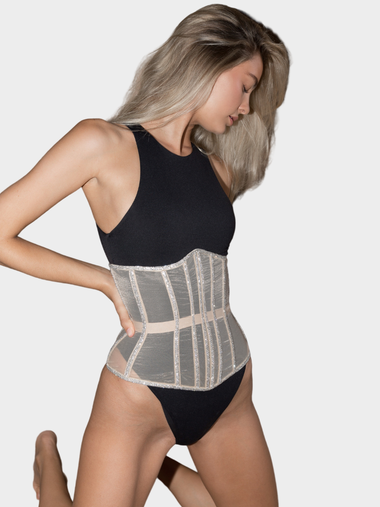 Crystal Sheer Elegance Corset Jasmine's Boutique Australia