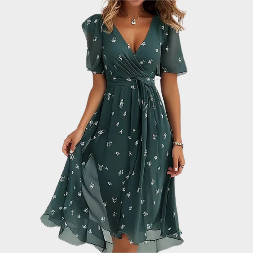 Airy Floral Dress with V-Neckline Jasmine's Boutique Australia