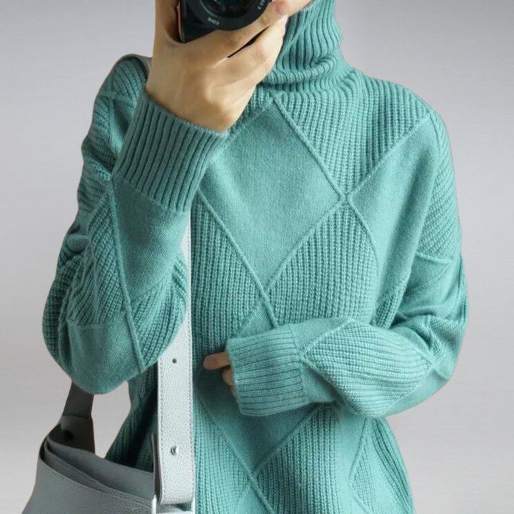 Deborah | Casual Knitted Sweater  Liora Lane Boutique  Cyan / 3XL 39.95