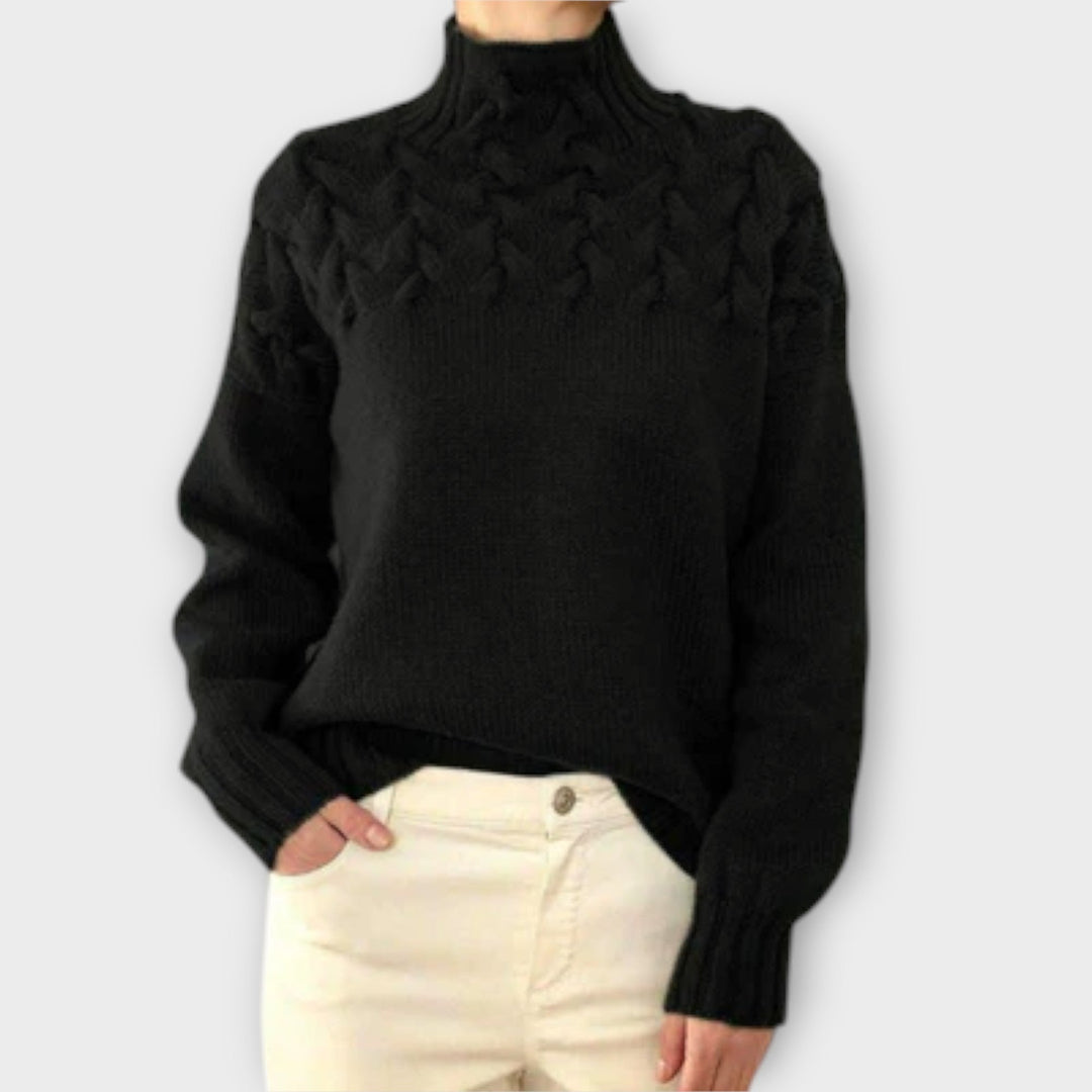 Eva - Women's Sweater with Knitting Detail Liora Lane Boutique