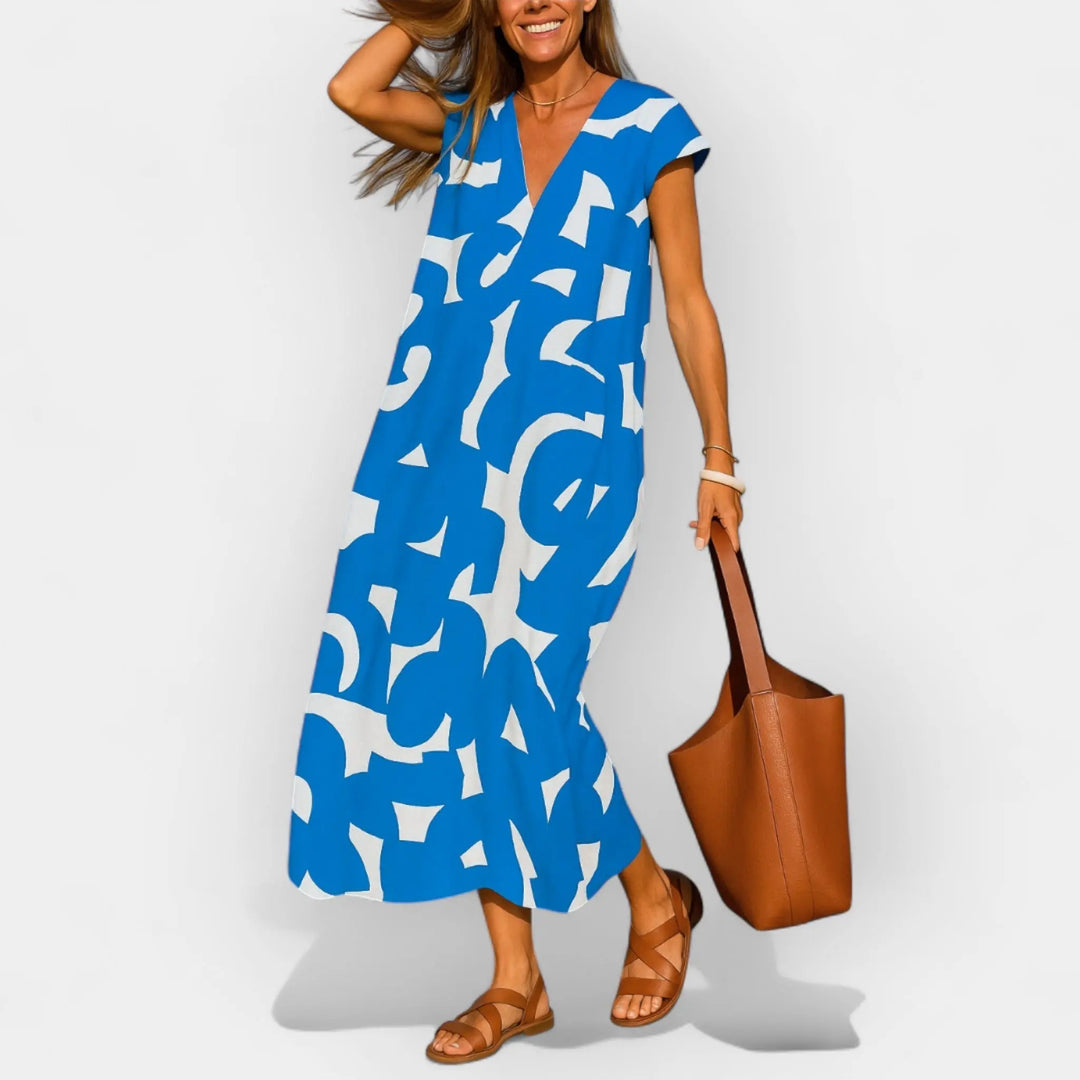 Airy Dress with V Neckline and Modern Design Jasmine's Boutique Australia