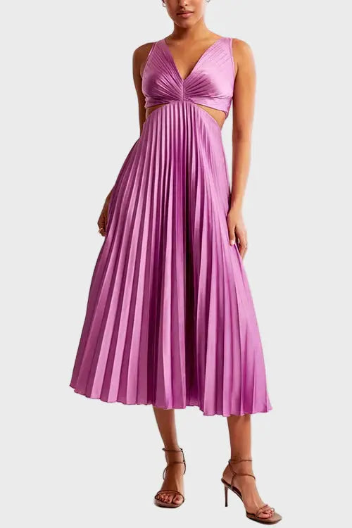 Sunshine Pleated Cut-Out Midi Dress Jasmine's Boutique Australia