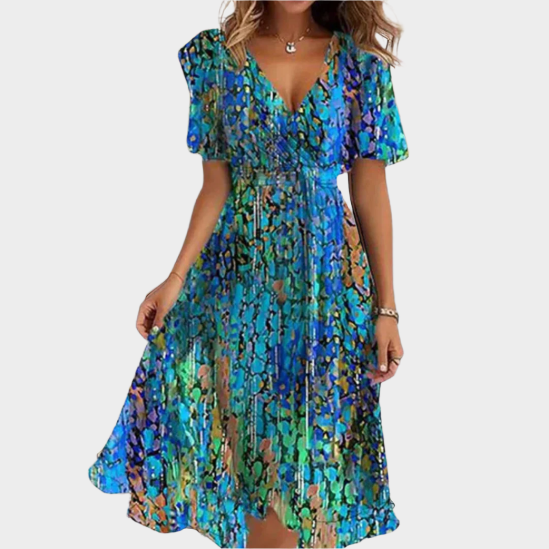 Airy Floral Dress with V-Neckline Jasmine's Boutique Australia
