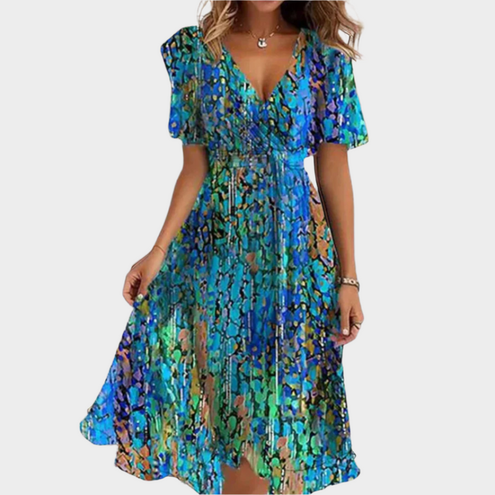 Airy Floral Dress with V-Neckline Jasmine's Boutique Australia