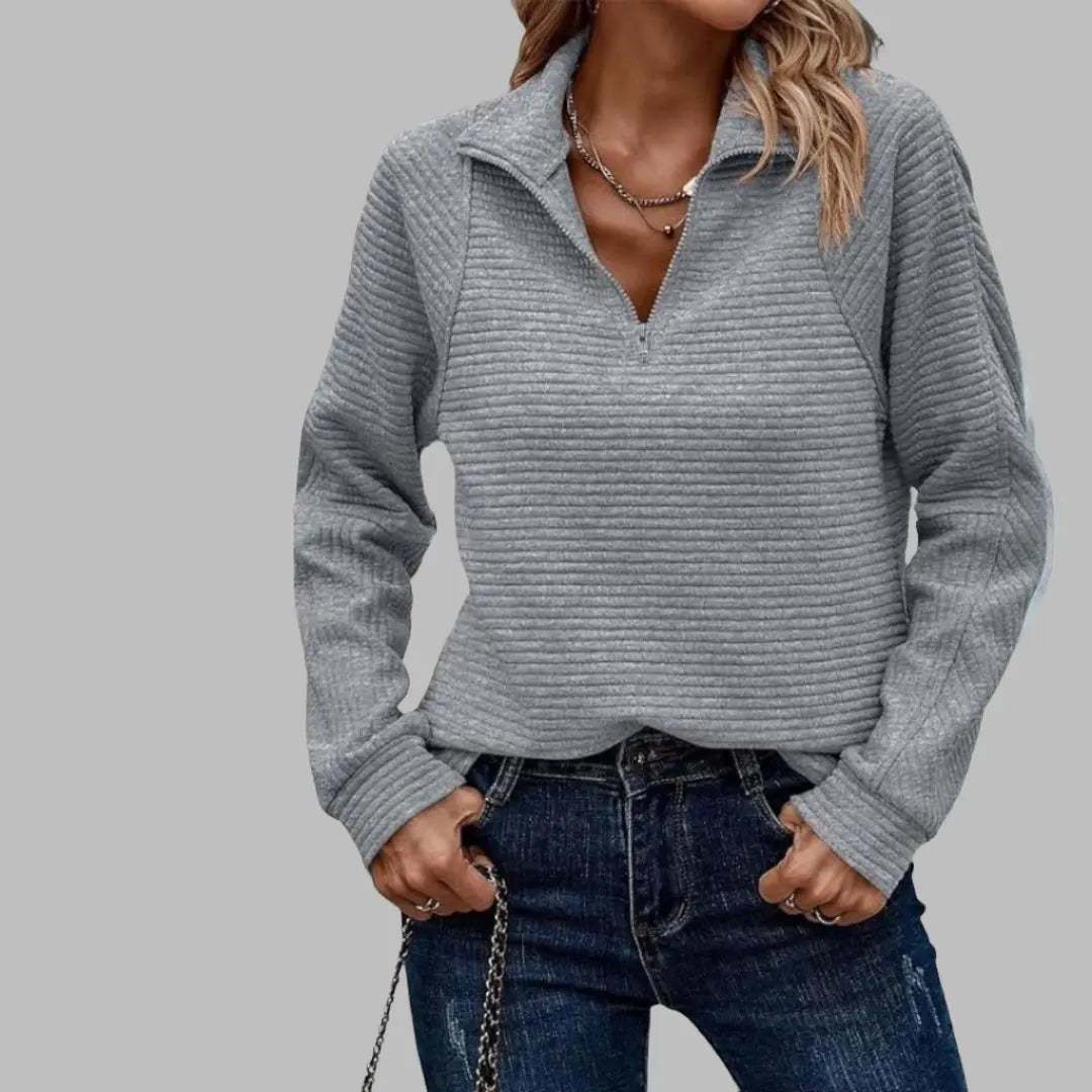 Ribbed Half-Zip Pullover Jasmine's Boutique Australia
