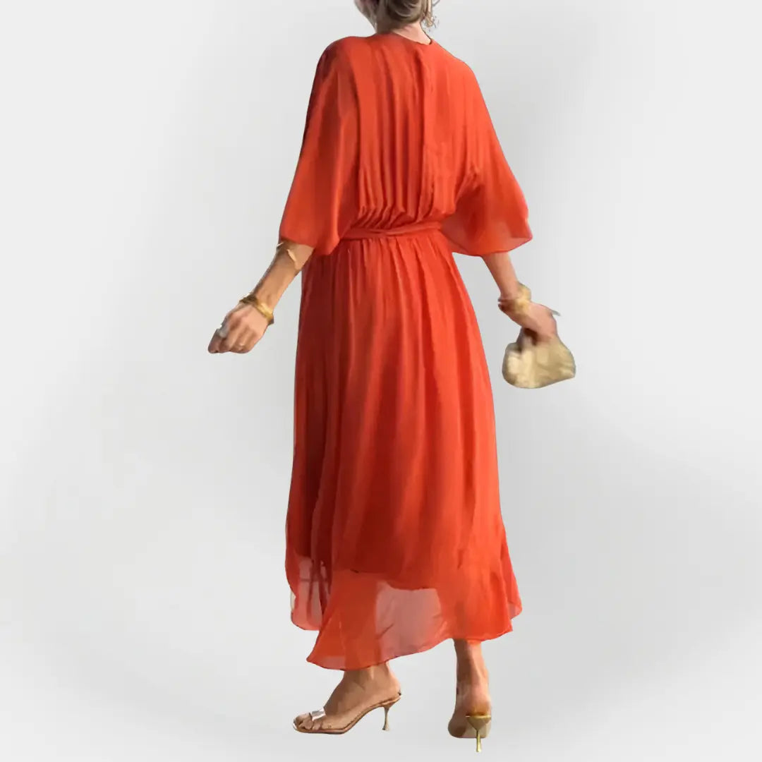 Chiffon Dress with V-Neck Jasmine's Boutique Australia