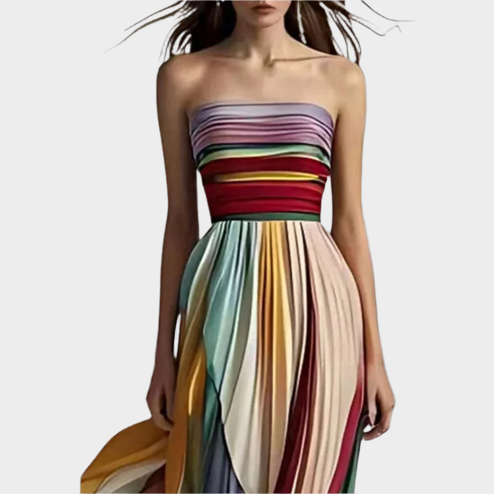 Maxi Strapless Dress with Pleated Movement and Impressive Design Jasmine's Boutique Australia