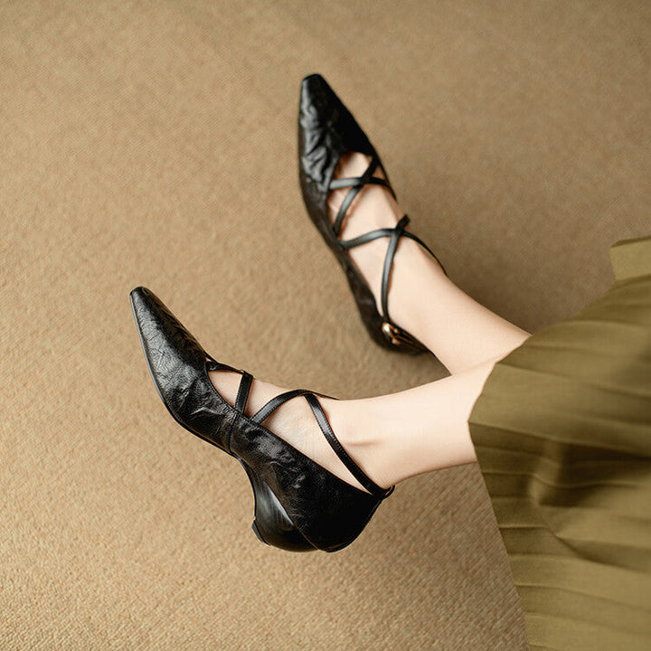 Lira Genuine Leather Heels  Liora Lane Boutique  Black / 10.5 99.99