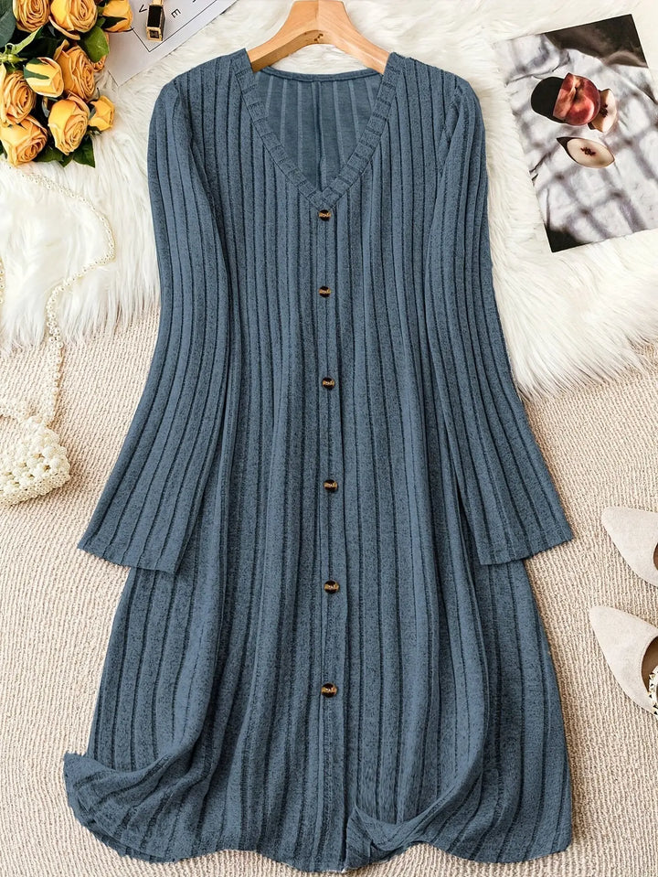 Buttoned Ribbed Knit Dress Jasmine's Boutique Australia