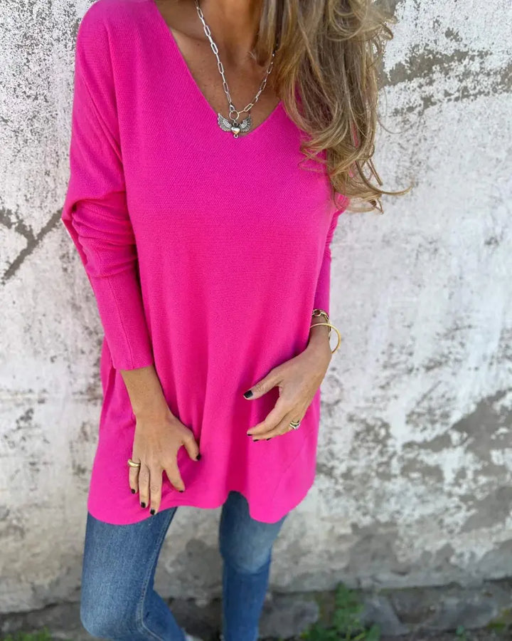 Camel Chic V-Neck Tunic Sweater Jasmine's Boutique Australia
