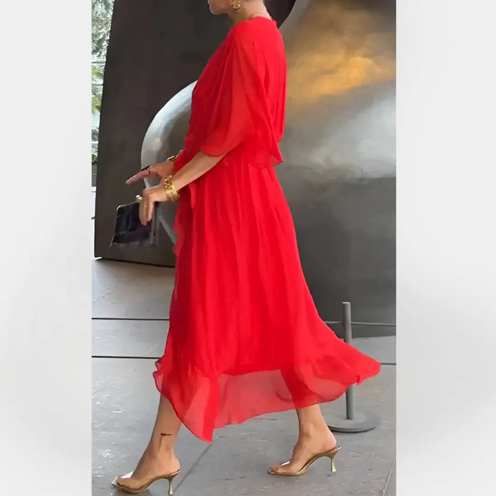 Chiffon Dress with V-Neck Jasmine's Boutique Australia