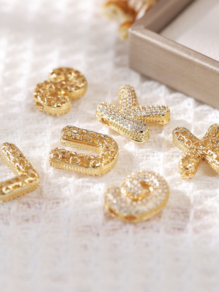 Pavé Bubble Letter Monogram Necklace Jasmine's Boutique Australia