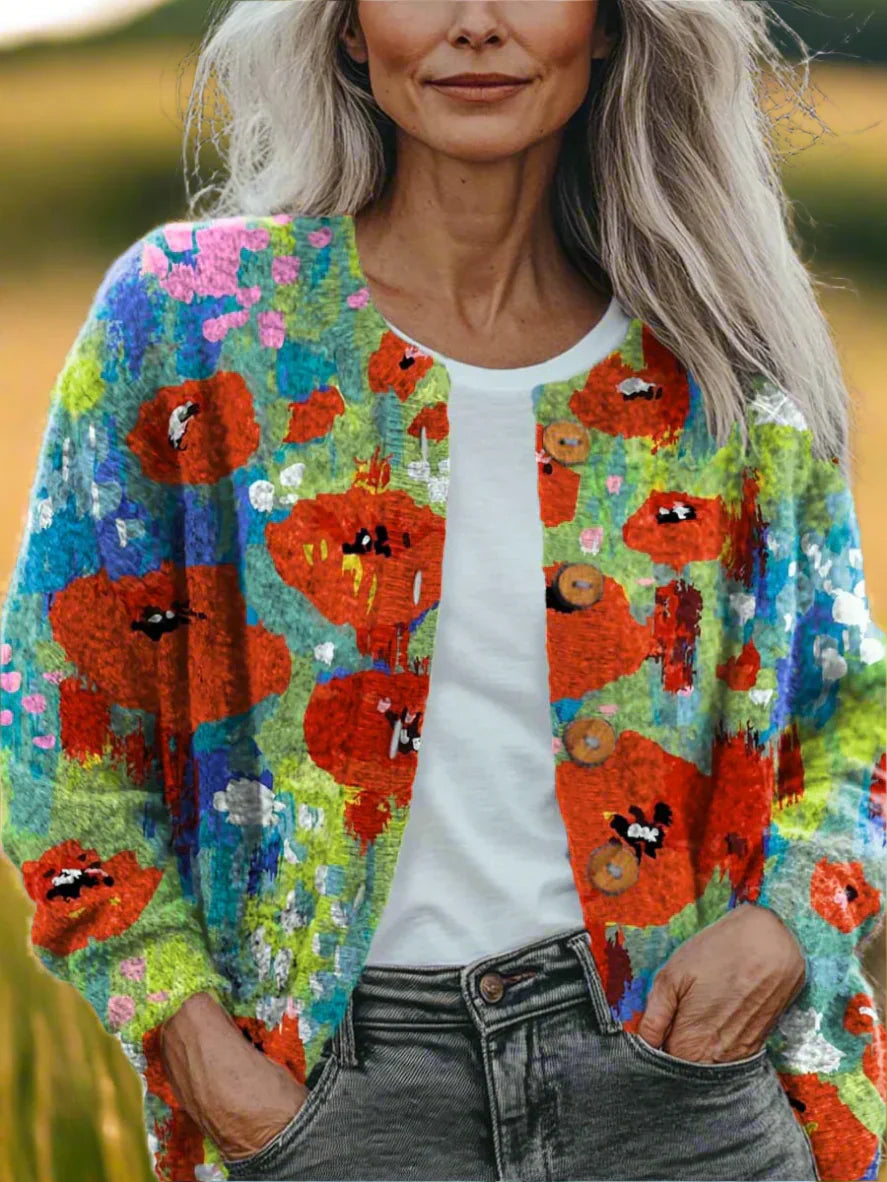 Freya | Patchwork Cardigan  Liora Lane Boutique Cardigan Red / UK 20-22 (3XL) 39.95