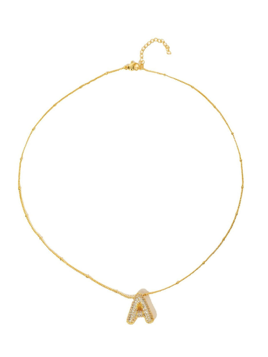 Pavé Bubble Letter Monogram Necklace Jasmine's Boutique Australia