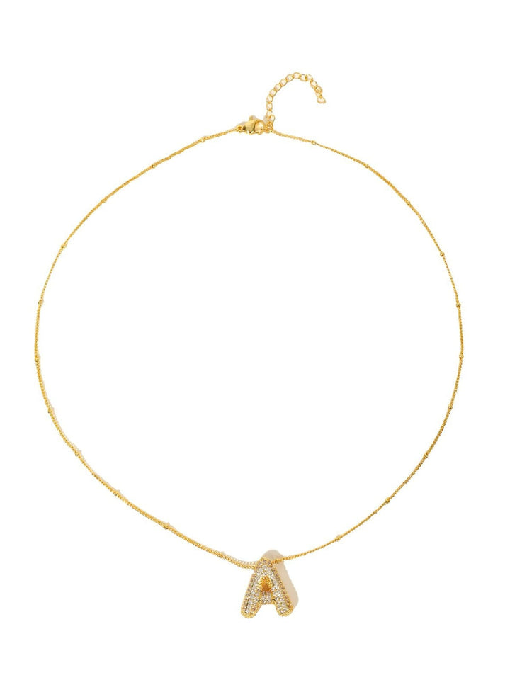 Pavé Bubble Letter Monogram Necklace Jasmine's Boutique Australia